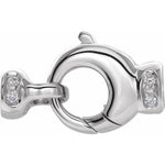 Charger l&#39;image dans la galerie, 14k White Gold Diamond Accented Lobster Clasp with Tie Bar End Caps

