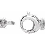 Ladda upp bild till gallerivisning, 14k White Gold Diamond Accented Lobster Clasp with Tie Bar End Caps
