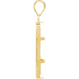 14K Yellow Gold Holds 23.5mm x 14mm Coins or Credit Suisse 5 gram Mounting Holder Pendant