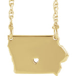 Carica l&#39;immagine nel visualizzatore di Gallery, 14k Gold 10k Gold Silver Iowa State Heart Personalized City Necklace
