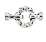 Load image into Gallery viewer, 14K White Gold Round Circle Fold Over Clasp with Tie Bar End Caps 28.7mm x 15.5mm
