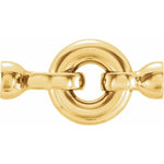 Indlæs billede til gallerivisning 14K Yellow Gold Round Circle Fold Over Clasp with Tie Bar End Caps 26.75mm x 13.75mm
