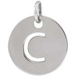 Lade das Bild in den Galerie-Viewer, 14k Yellow Rose White Gold or Sterling Silver Block Letter C Initial Alphabet Pendant Charm Necklace
