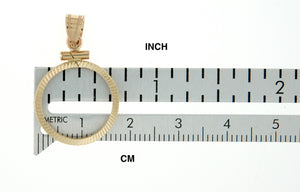 14K Yellow Gold 1/10 oz or One Tenth Ounce American Eagle Coin Holder Holds 16.5mm x 1.3mm Bezel Pendant Charm Screw Top