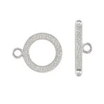 Lade das Bild in den Galerie-Viewer, Platinum 18k 14k 10k Yellow White Gold Stingray Patterned Toggle Clasp Set for Bracelet Anklet Choker Necklace Jewelry Parts Findings
