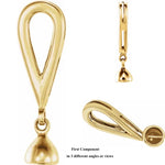 Charger l&#39;image dans la galerie, 14K Yellow Gold Convertible Clasp System Fold Over with Tie Bar Ends for Traditional and Lariat Necklace Styles
