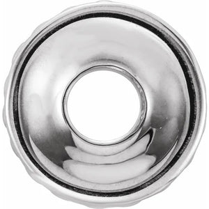 18k 14k Yellow White Gold 9mm Granulated Roundel Spacer Bead Charm