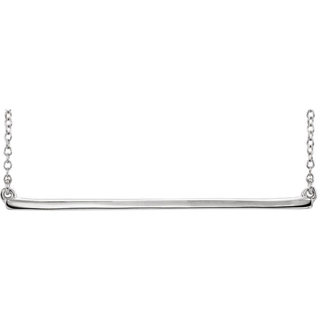 14k Yellow Rose White Gold Sterling Silver Straight Bar Necklace