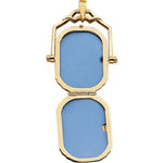 Load image into Gallery viewer, 14K Yellow Gold Scroll Ornate Rectangle Swivel Photo Locket Pendant Charm
