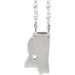 Load image into Gallery viewer, Mississippi State Heart City Pendant Charm Necklace
