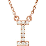 Indlæs billede til gallerivisning 14k Gold 1/10 CTW Diamond Alphabet Initial Letter I Necklace
