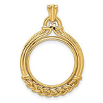Carica l&#39;immagine nel visualizzatore di Gallery, 14K Yellow Gold for 16.5mm Coins or 1/10 oz American Eagle or Krugerrand Coin Holder Prong Bezel Pendant Charm
