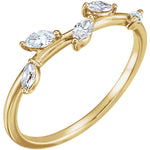 Load image into Gallery viewer, Platinum 14k Yellow Rose White Gold Silver 1/3 CTW Diamond Leaf Vine Ring Stackable
