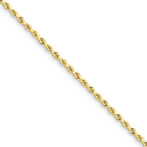 14K Yellow Gold 2.25mm Diamond Cut Rope Bracelet Anklet Choker Necklace Pendant Chain