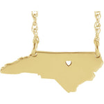 Załaduj obraz do przeglądarki galerii, 14k Gold 10k Gold Silver North Carolina State Heart Personalized City Necklace
