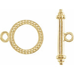 將圖片載入圖庫檢視器 18k 14k Yellow White Gold Beaded Toggle Clasp Set for Bracelet Anklet Choker Necklace Jewelry Parts Findings
