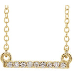 Load image into Gallery viewer, 14k Yellow White Rose Gold Petite .07 CTW Diamond Bar Necklace
