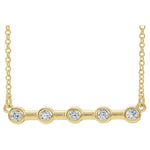 이미지를 갤러리 뷰어에 로드 , Platinum or 14K Yellow Rose White Gold or Silver 1/6 CTW Diamond Bezel Set Bar Necklace
