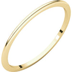 Carica l&#39;immagine nel visualizzatore di Gallery, 14K Yellow Gold 1mm Wedding Ring Band Standard Fit Half Round Standard Weight
