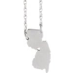 Load image into Gallery viewer, 14k Gold 10k Gold Silver New Jersey State Heart Personalized City Necklace
