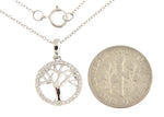 將圖片載入圖庫檢視器 14K White Gold 1/5 CTW Diamond Tree of Life Pendant Charm Necklace
