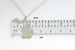 Load image into Gallery viewer, 14k Gold 10k Gold Silver Michigan MI State Map Diamond Personalized City Necklace
