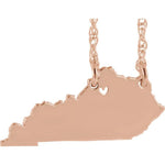 이미지를 갤러리 뷰어에 로드 , 14k Gold 10k Gold Silver Kentucky State Heart Personalized City Necklace
