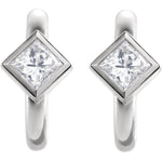 Załaduj obraz do przeglądarki galerii, Platinum 14k Yellow Rose White Gold 1/3 CTW Diamond J Hoop Earrings
