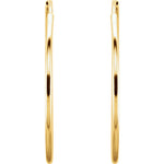 Carica l&#39;immagine nel visualizzatore di Gallery, 14k Yellow Gold Round Endless Hoop Earrings 10mm 12mm 15mm 20mm 24mm x 1mm
