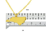 Load image into Gallery viewer, 14k Gold 10k Gold Silver North Carolina NC State Map Diamond Personalized City Necklace
