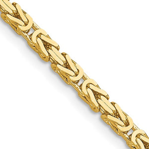 14K Yellow Gold 2.5mm Byzantine Bracelet Anklet Choker Necklace Pendant Chain