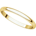 將圖片載入圖庫檢視器 14k Yellow Gold 2mm Wedding Ring Band Half Round Light
