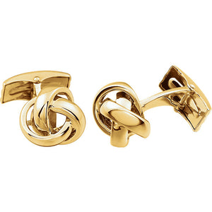 14k Yellow Gold or 14k White Gold 14mm Knot Cufflinks Cuff Links