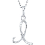 Load image into Gallery viewer, 14k Gold or Sterling Silver .03 CTW Diamond Script Letter I Initial Necklace
