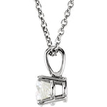 Afbeelding in Gallery-weergave laden, 14k White Gold 3/4 CTW Diamond Solitaire Necklace 18 inch
