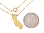 Załaduj obraz do przeglądarki galerii, 14k Gold 10k Gold Silver California State Heart Personalized City Necklace
