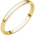 画像をギャラリービューアに読み込む, 14k Yellow Gold 2mm Wedding Ring Band Half Round Light
