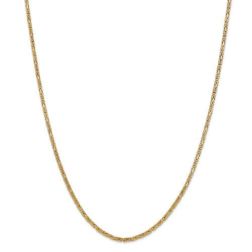 14K Yellow Gold 2mm Byzantine Bracelet Anklet Choker Necklace Pendant Chain
