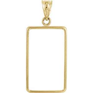 14K Yellow Gold Holds 22mm x 13mm Coins or Credit Suisse 2.5 grams Coin Holder Tab Back Frame Pendant Mounting