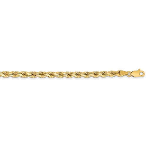 14K Yellow Gold 4.25mm Diamond Cut Rope Bracelet Anklet Necklace Pendant Chain