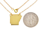 Carregar imagem no visualizador da galeria, 14k Gold 10k Gold Silver Arkansas State Heart Personalized City Necklace
