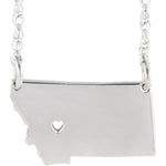 Indlæs billede til gallerivisning 14k Gold 10k Gold Silver Montana State Heart Personalized City Necklace
