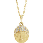 Загрузить изображение в средство просмотра галереи, Platinum 14k Yellow Rose White Gold Sterling Silver Diamond Buddha Pendant Charm Necklace

