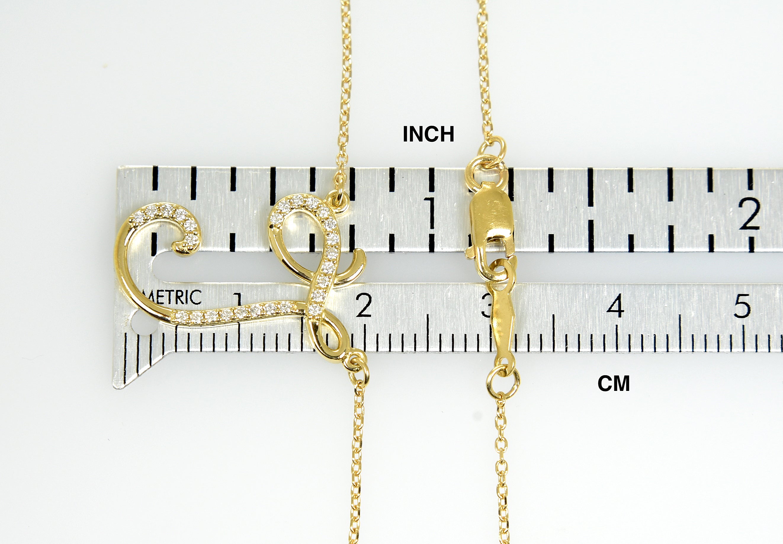 14K Yellow Rose White Gold Diamond Letter J Initial Alphabet Necklace Custom Made To Order