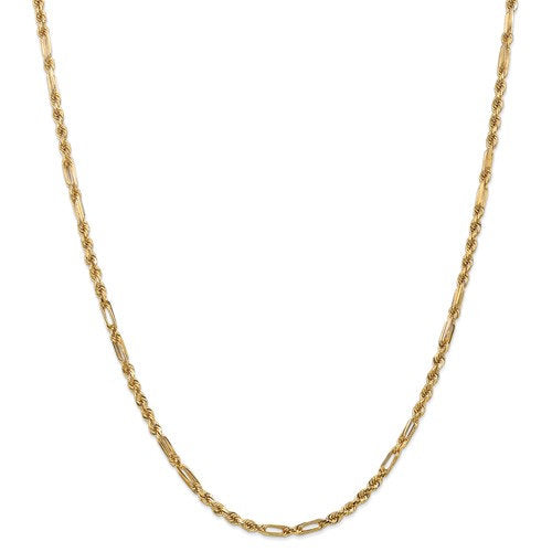 14K Yellow Gold 3mm Diamond Cut Milano Rope Bracelet Anklet Choker Necklace Pendant Chain