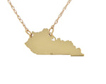 Afbeelding in Gallery-weergave laden, 14k Gold 10k Gold Silver Kentucky State Heart Personalized City Necklace
