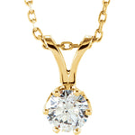画像をギャラリービューアに読み込む, 14k Yellow Gold 1/3 CTW Diamond Solitaire Necklace 18 inch
