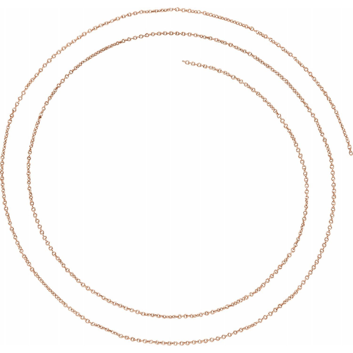 14k Rose Gold 1mm Cable Bracelet Anklet Choker Necklace Pendant Chain Custom Length
