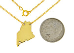 Indlæs billede til gallerivisning 14k Gold 10k Gold Silver Maine State Heart Personalized City Necklace
