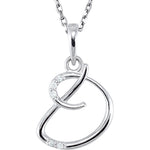 Load image into Gallery viewer, 14k Gold or Sterling Silver .03 CTW Diamond Script Letter D Initial Necklace
